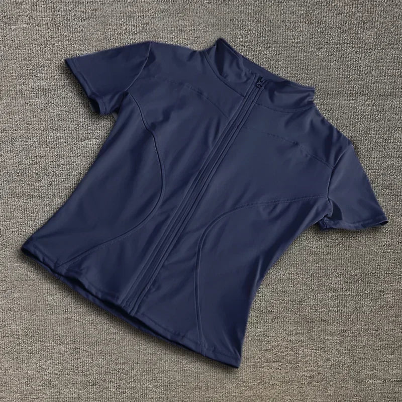 Camiseta Deportiva de Mujer con Media Cremallera