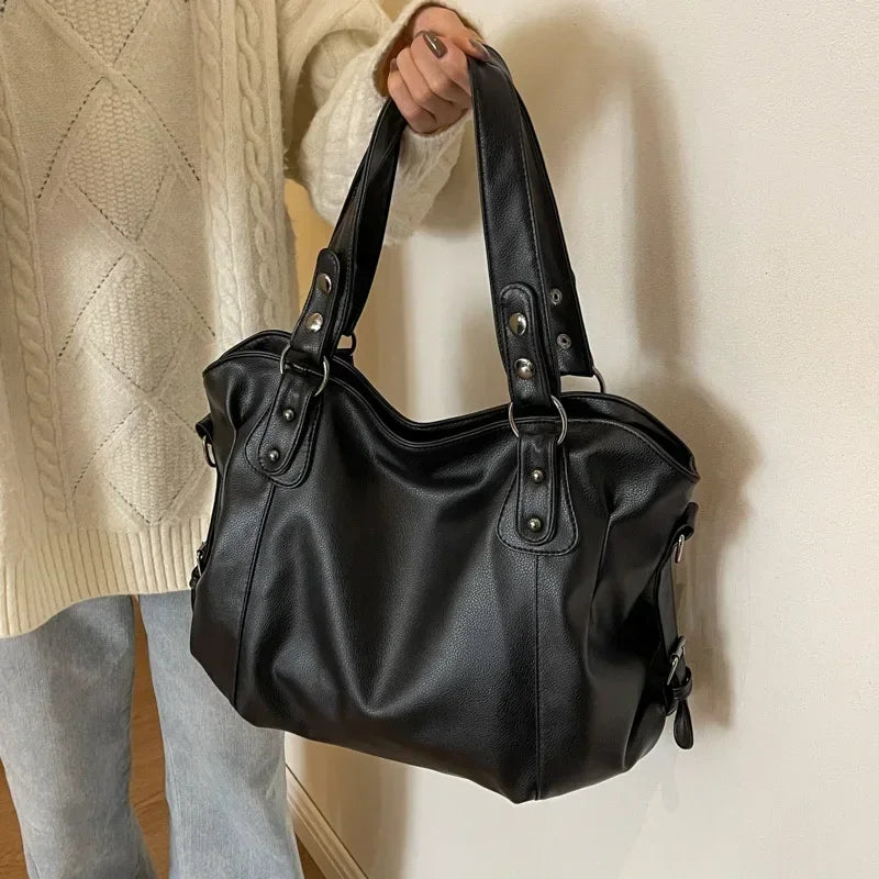 Bolso de Hombro Bicolor con Cremallera