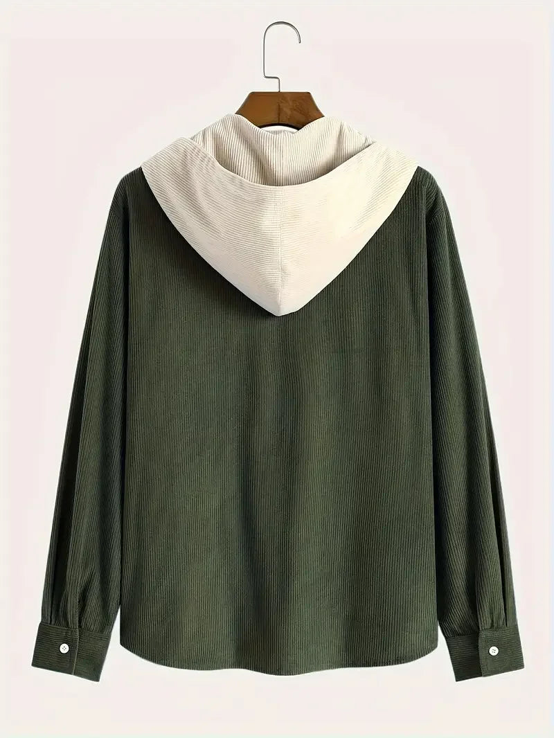 Chaqueta de Pana con Capucha para Hombre