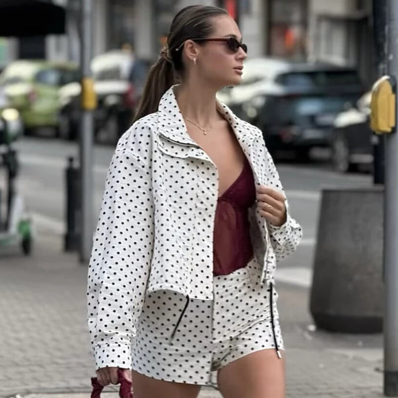 Chaqueta Bomber de Lunares Oversize