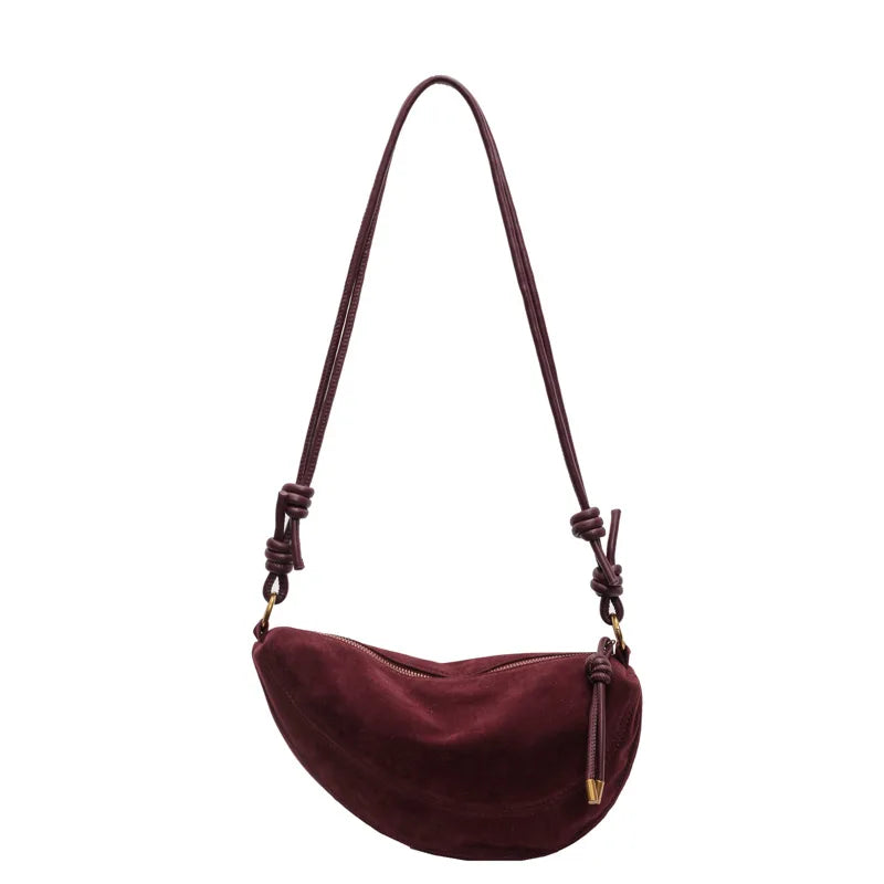 Bolso de Hombro de Ante