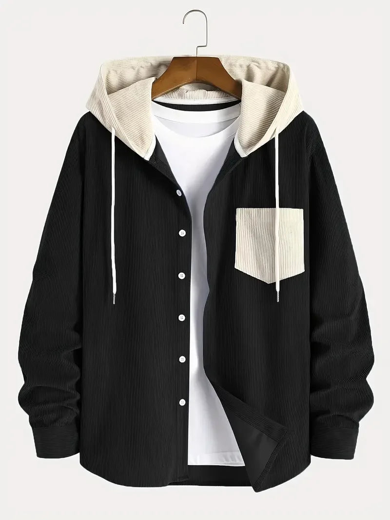 Chaqueta de Pana con Capucha para Hombre