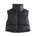 Chaleco Acolchado Corto con Cuello Alto