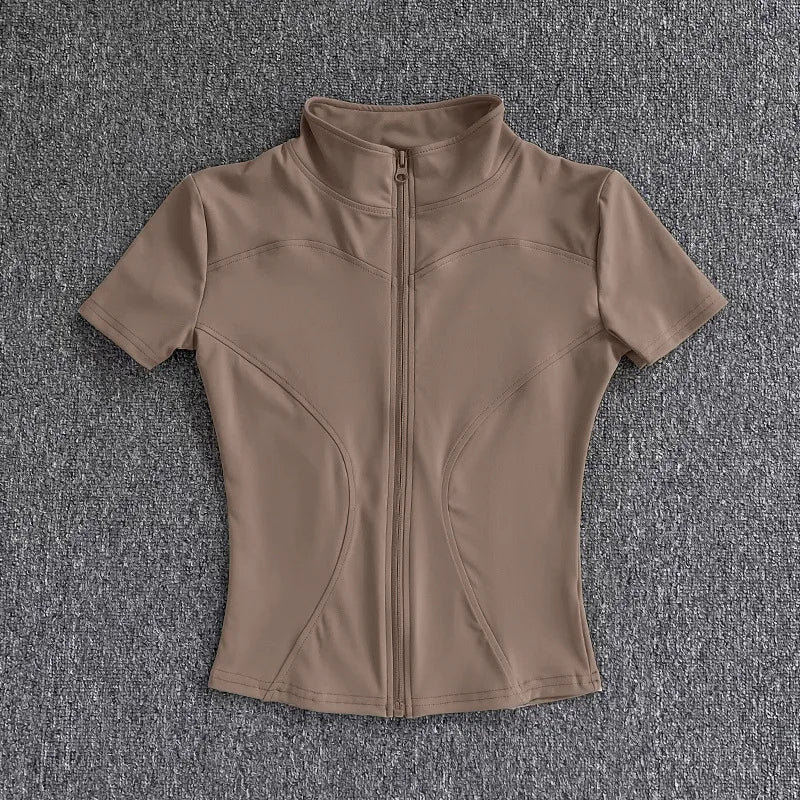 Camiseta Deportiva de Mujer con Media Cremallera