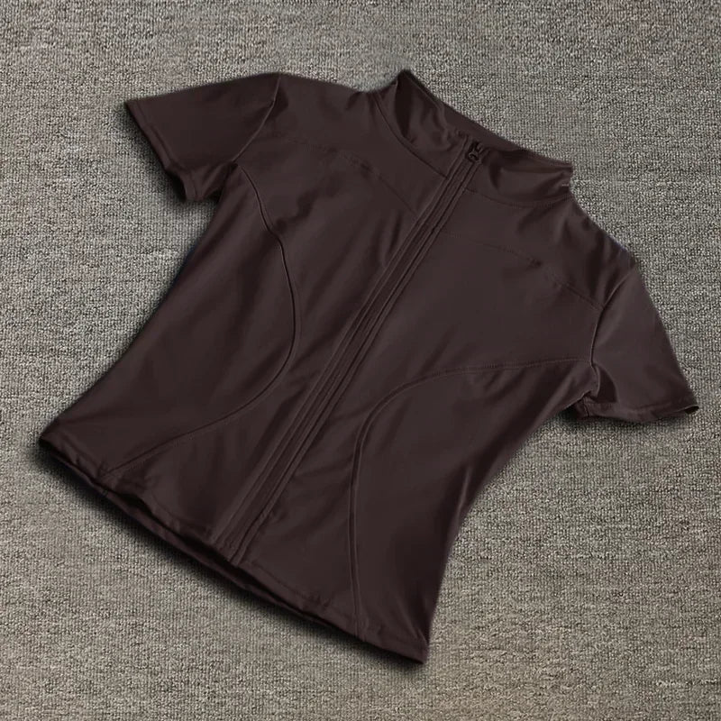 Camiseta Deportiva de Mujer con Media Cremallera