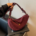 Bolso de hombro de ante