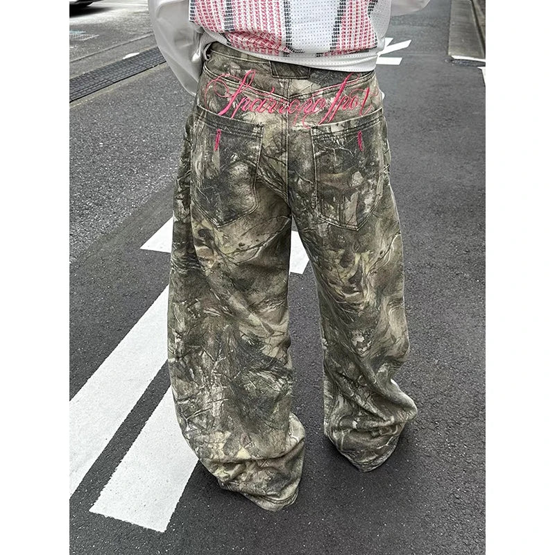 Vaqueros Anchos Y2K con Bordado