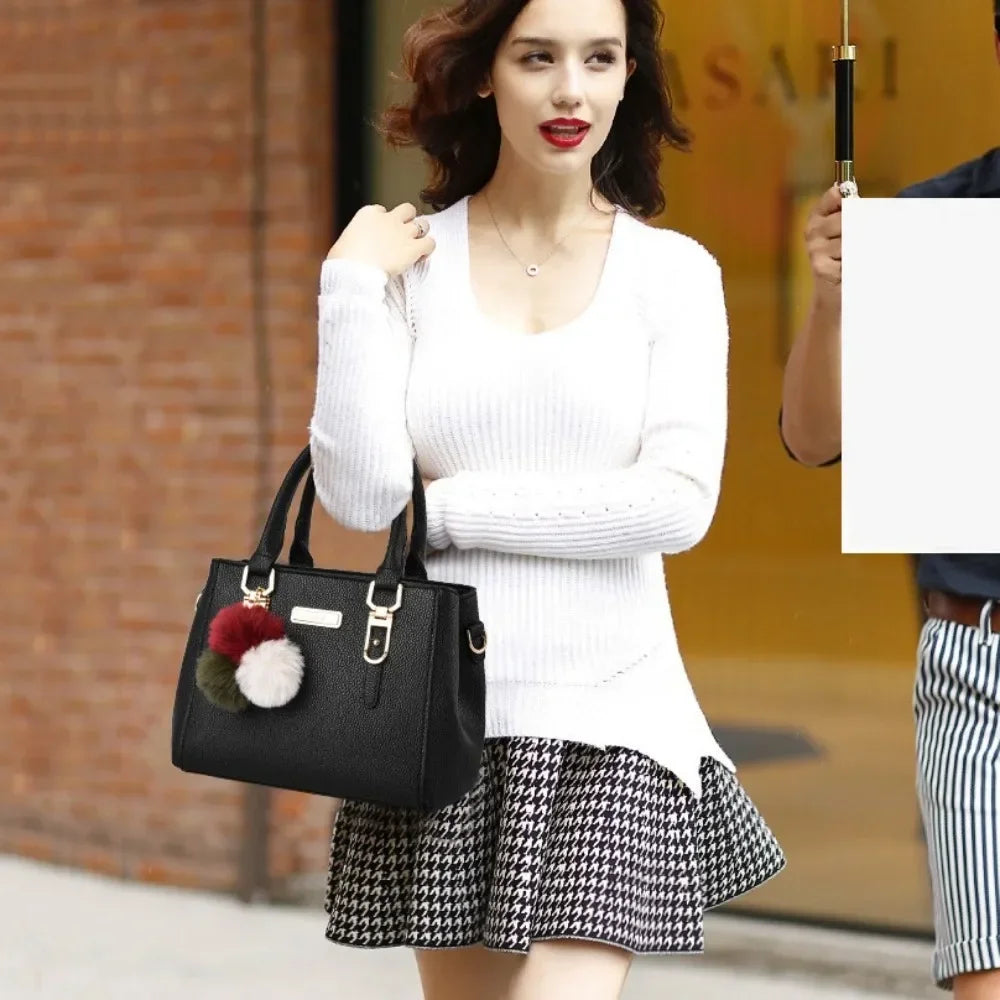 Bolso de Hombro de Piel Sintética de Gran Capacidad