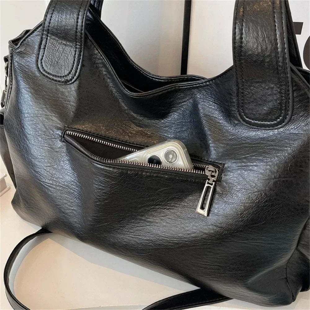 Bolso de Hombro Bicolor con Cremallera