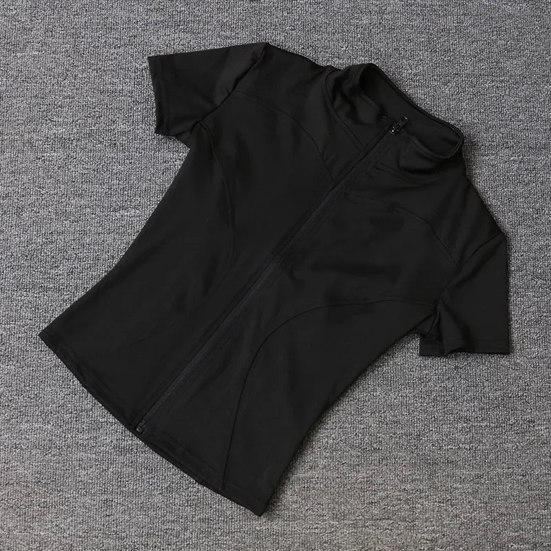Camiseta Deportiva de Mujer con Media Cremallera
