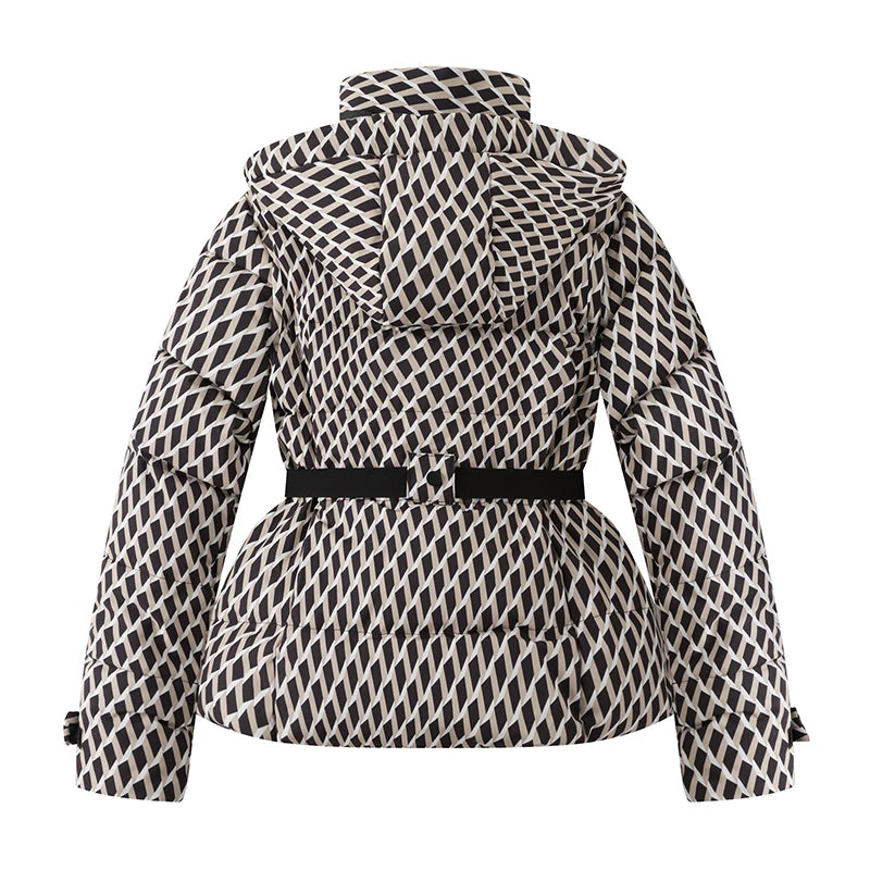 Parka Acolchada con Capucha y Cinturón