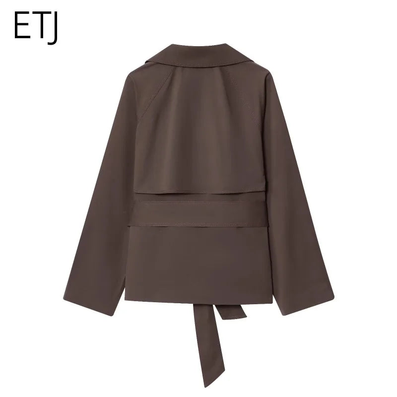 Gabardina Cruzada con Cinturón para Mujer