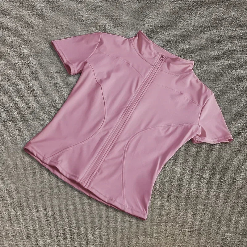 Camiseta Deportiva de Mujer con Media Cremallera