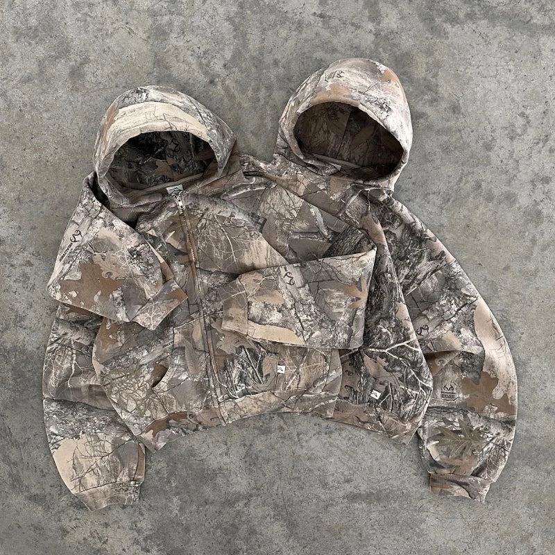 Sudadera de Camuflaje con Capucha Oversize