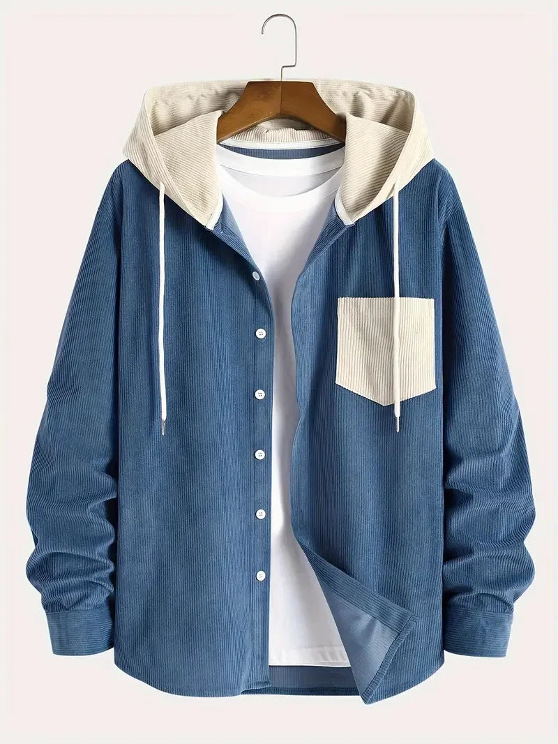 Chaqueta de Pana con Capucha para Hombre