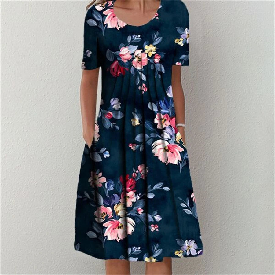 Vestido Holgado de Manga Corta