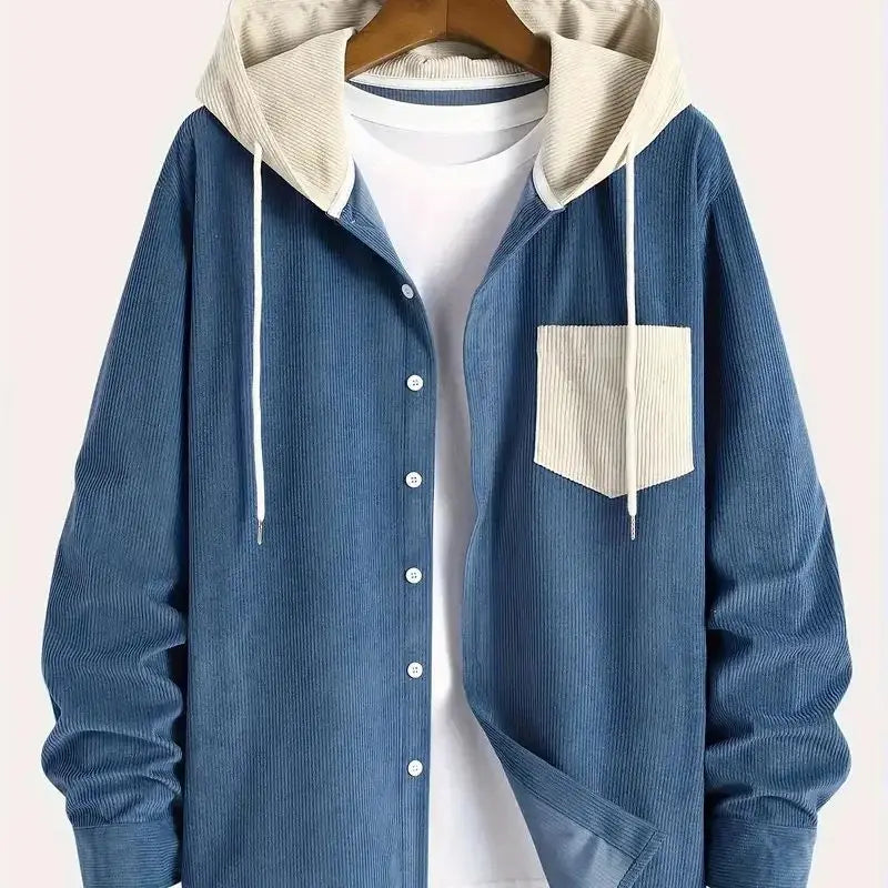 Chaqueta de Pana con Capucha para Hombre