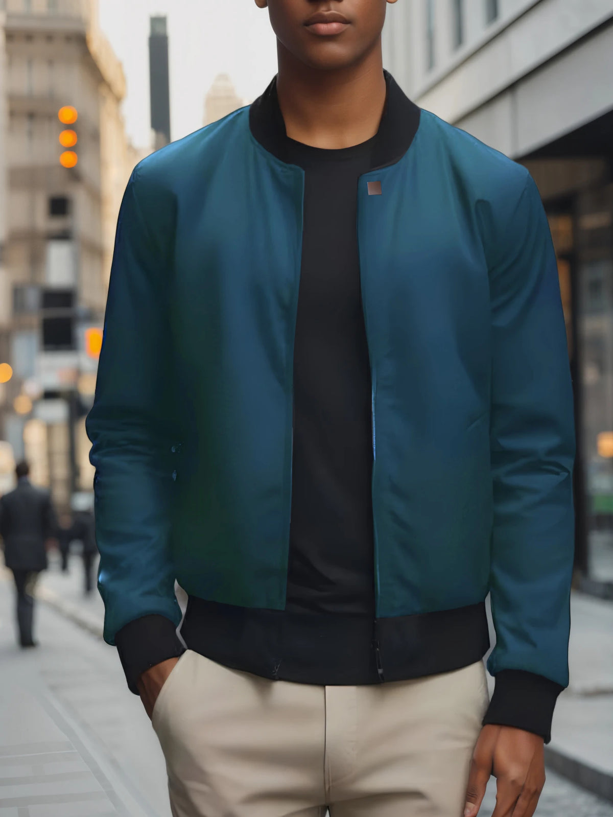 Chaqueta Ligera con Cuello Béisbol para Hombre