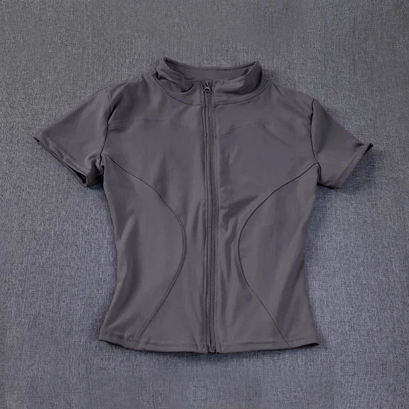 Camiseta Deportiva de Mujer con Media Cremallera