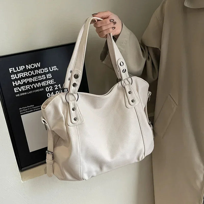 Bolso de Hombro Bicolor con Cremallera