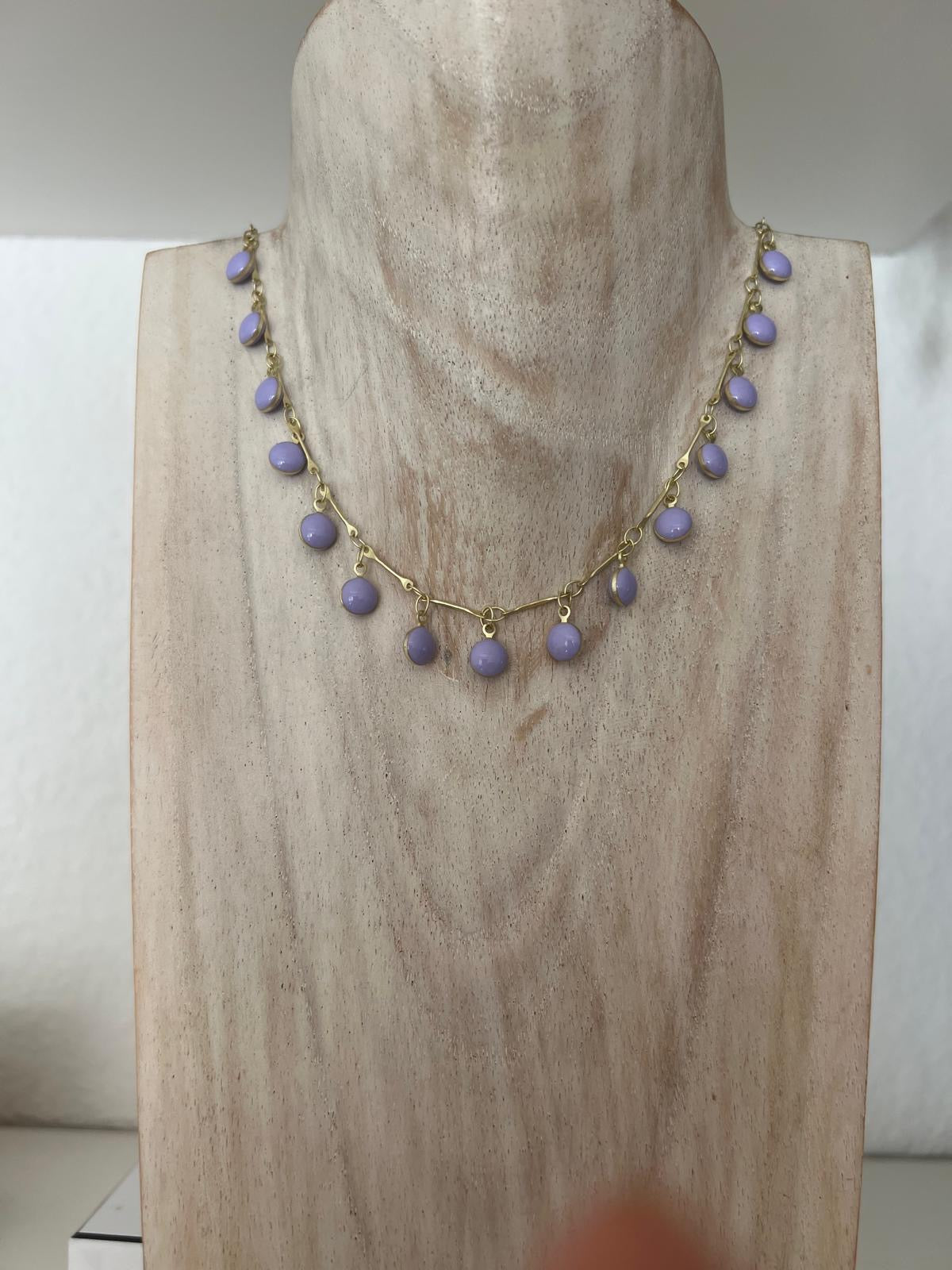 Collar Gotas Esmaltadas Lila